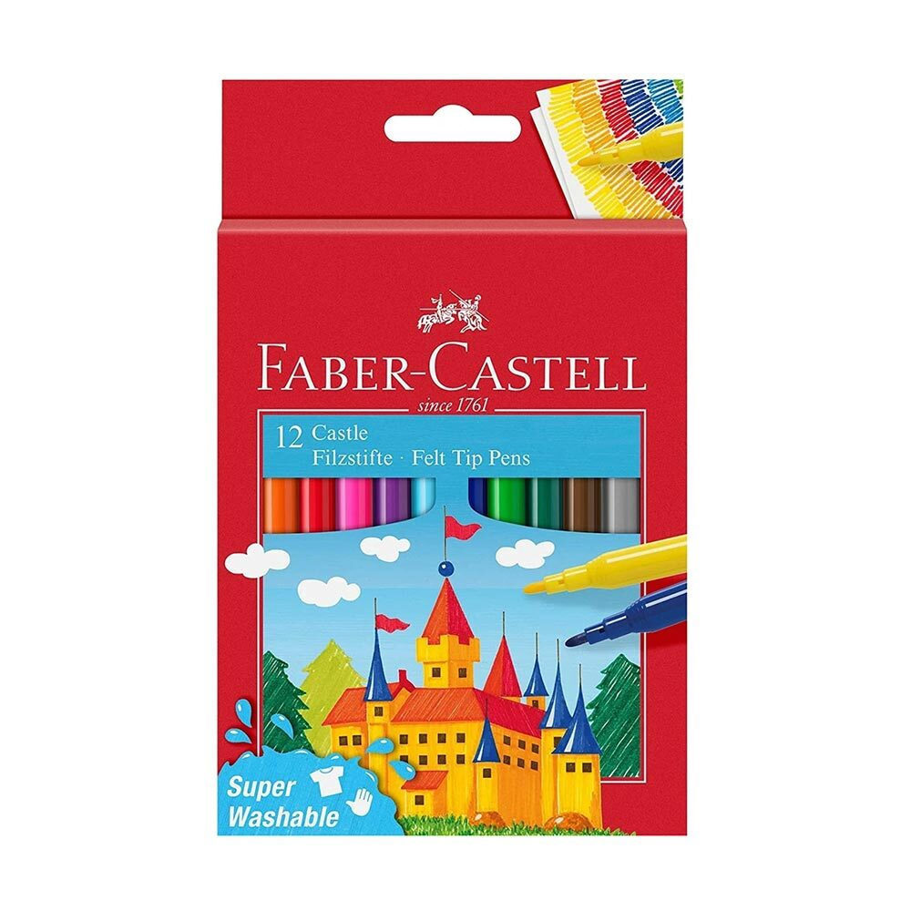 Faber-Castell Μαρκαδόροι Ζωγραφικής Λεπτοί Σετ 12 χρώματα 554201