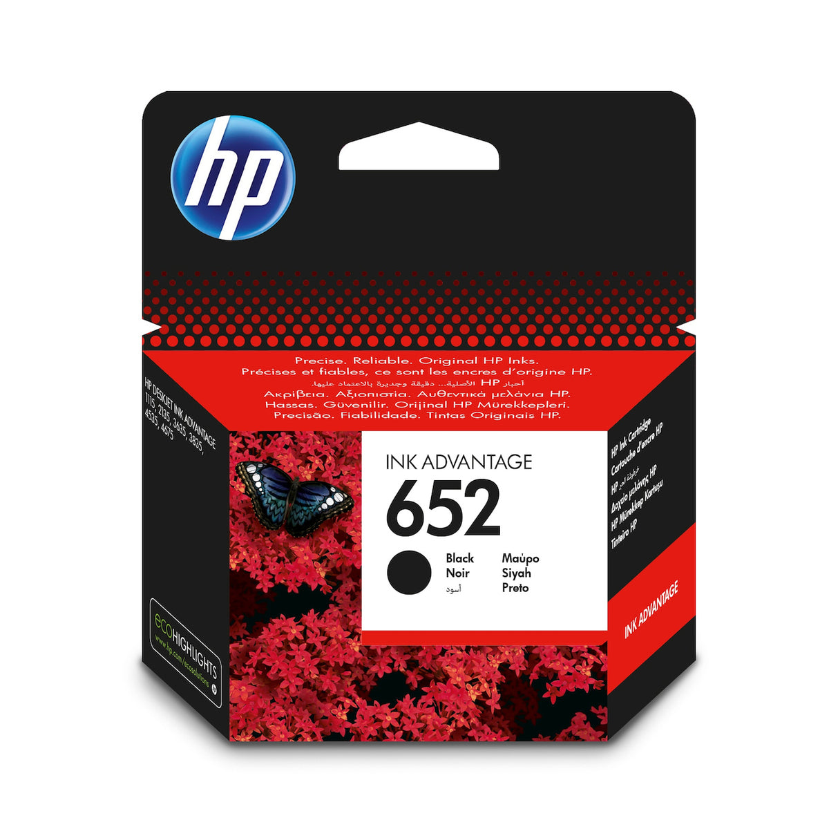 HP 652 Γνήσιο Μελάνι Εκτυπωτή InkJet Μαύρο F6V25AE